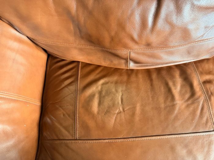 Complete brown leather living room set