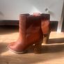 Next Brown Faux Leather Ankle Boots Size 5 Image 3