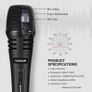 Dynamic Karaoke Microphone for Singing with 16.4ft XLR Cable, Metal Handheld Mic Compatible with Karaoke Machine/Speaker/Amp/Mixer for Karaoke Singing, Speech, Wedding and Outdoor Activity (FREE POSTAGE) Image 2