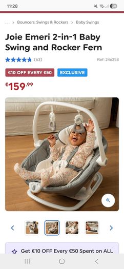 Joie 2-in1 baby swing and rocker