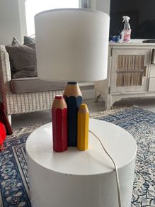 Vintage Wooden Crayon Lamp