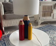 Vintage Wooden Crayon Lamp