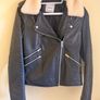 Mango 100% Real Sheep Leather and lamb hair Biker Jacket Image 2