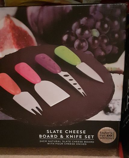 Brand New Taylor's Eye Witness Slate Cheese Board and Knife Set