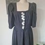 VINTAGE Portrait of a Lady on Fire black linen dress mother of pearl buttons full dirndl skirt 18th-century Made in Austria M medium Image 3