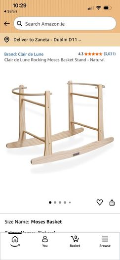 Moses basket rocking stand