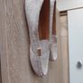 Flat linen look loafers size UK 3 Image 4