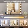 Makeup Mirror with LED Lights,Hollywood Vanity Mirror with 13 Bulbs,3 Color Modes, Touch Screen Control, Hollywood Mirror,Light up Mirror For Bedroom(52x41CM,Silver) Image 5
