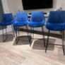 4 blue velvet bar stools Image 3