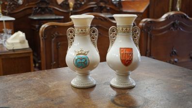 Pair of Vintage Ecclesiastical Porcelain Altar Vases