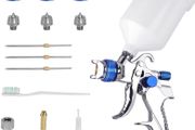 Spray Gun Paint Sprayer HVLP Gravity Feed Air Spray Gun Kit with 1.4MM 1.7MM 2.0MM Nozzle 600CC Cup Vehicle Car Fence Painting Tool Blue (FREE POSTAGE)