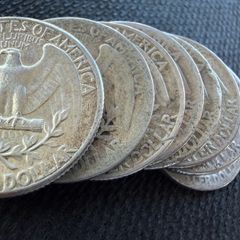 8 Silver America Quarters