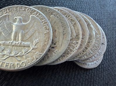 8 Silver America Quarters