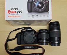 Canon EOS Rebel T6 DSLR with lenses and Ultimaxx kit great starter camera for someone getting into photography