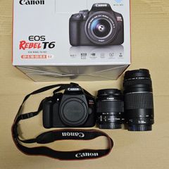 Canon EOS Rebel T6 DSLR with lenses and Ultimaxx kit great starter camera for someone getting into photography