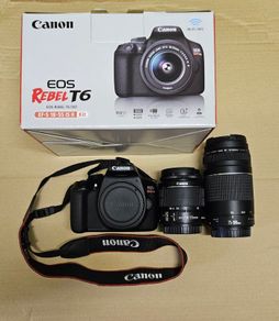Canon EOS Rebel T6 DSLR with lenses and Ultimaxx kit great starter camera for someone getting into photography