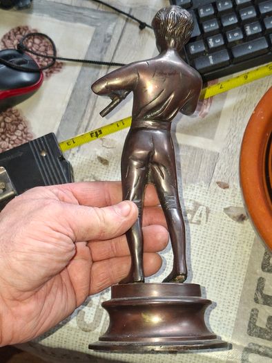 Vintage Mid Century Bronze Figurine Boy Playing Flute Sculpture. Postage available or Collection