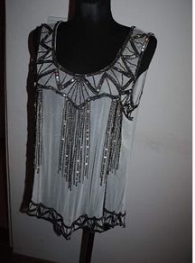 b.young cream sequin tank top size XXL UK16/18 EU44/46 Postage included