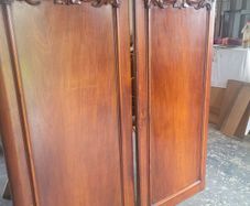 Solid mahogany Victorian wardrobe doors