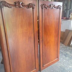 Solid mahogany Victorian wardrobe doors