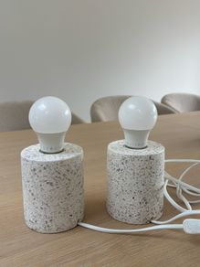 Two Exposed Bulb Table Lamps