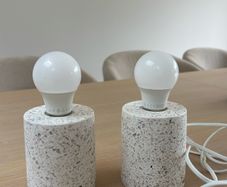 Two Exposed Bulb Table Lamps