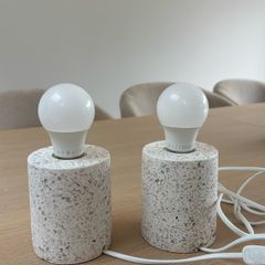 Two Exposed Bulb Table Lamps