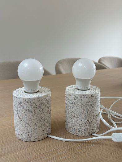 Two Exposed Bulb Table Lamps