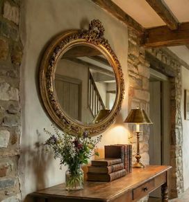 Various oval mirrors in an antique style