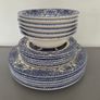 Plates Bowls Blue White Willow Image 2