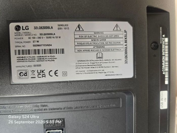 lg tv parts