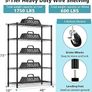 Steel Storage Shelving 5-Tier Utility Shelving Unit with Wheels, Steel Organizer Wire Rack for Home,Kitchen,Office,Garage, 45 x 120 x 192cm Image 3