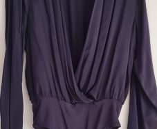 Navy plunge bodysuit