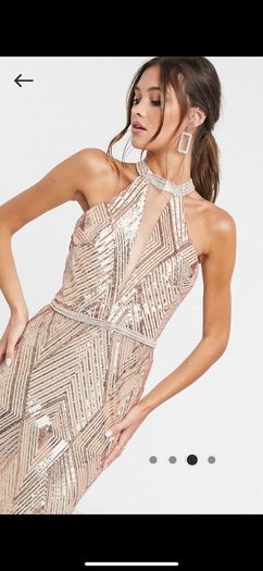 Forever Unique Gold embellished maxi dress