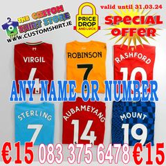 Premier League Jersey Number Printing