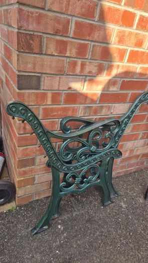 iron cast garden bench sides end