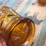 Vintage Sowerby Amber Glass Tumblers Glasses Image 5