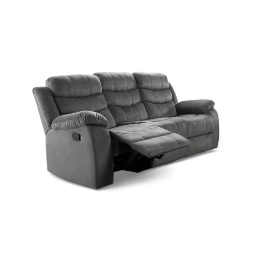 3 Seater Fabric Recliner Sofa, Grey