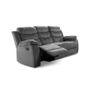 3 Seater Fabric Recliner Sofa, Grey Image 2