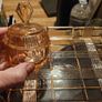 Vintage Art Deco Pink Glass Vanity Dressing Table Set Image 2