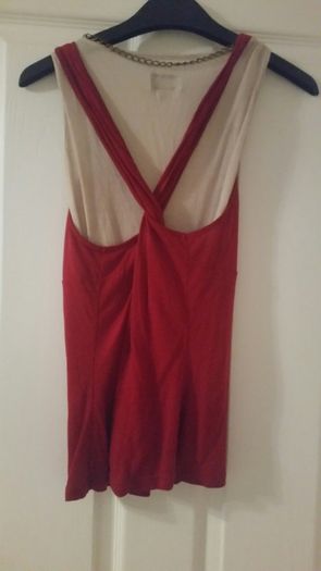 Karen millen red and beige top
