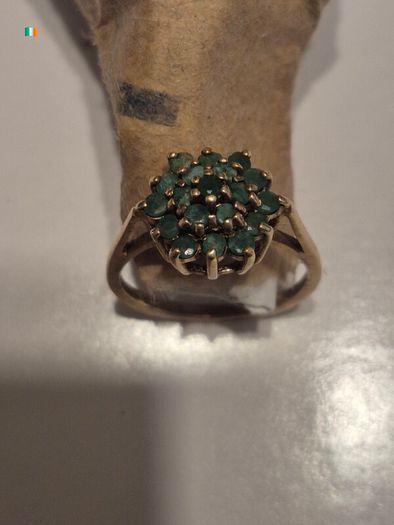 Vintage 9ct Gold starburst cluster ring