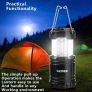 2 Pack LED Camping Lantern, Survival Kit for Emergency, Storm, Outages, Outdoor Portable Lantern, 6 AA Batteries Included (Black, Collapsible) Image 7