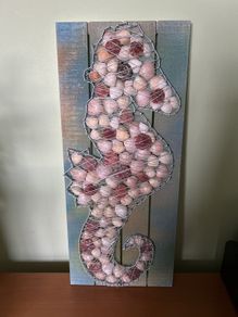 Handmade seahorse string art