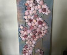 Handmade seahorse string art