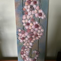 Handmade seahorse string art