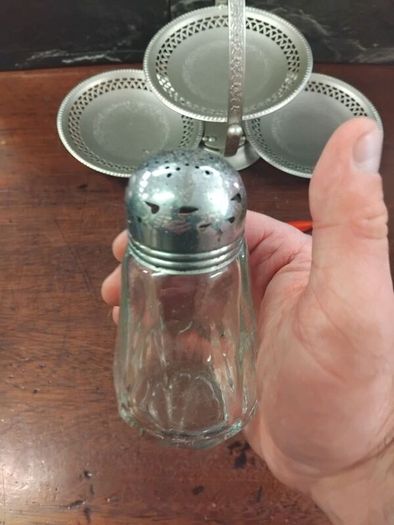 Cake Stand and vintage Sugar Sifter