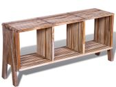 TV Cabinet with 3 Shelves Stackable Reclaimed Teak