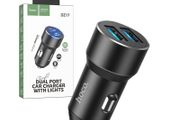 Hoco DZ17 Powerful Dual USB LED Port Car Charger Black