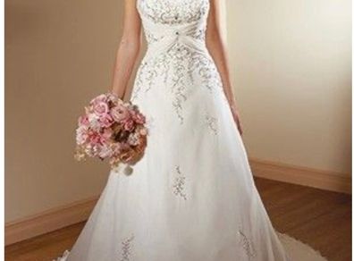 Mori Lee 2105 Wedding Dress, Strapless Slim A-line with Chapel Train